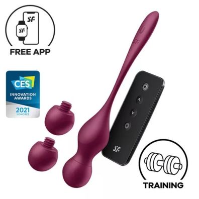 Satisfyer Love Birds Vary Vibrations-Liebeskugeln mit App-Steuerung weinrot
