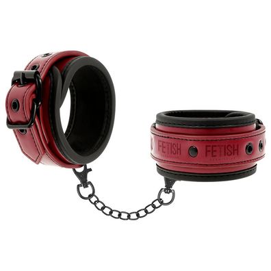 Fetish Submissive Handschellen aus veganem Leder mit Neoprenfutter