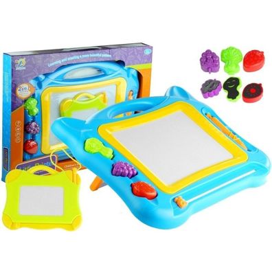 LeanToys Magnetische Zeichentafel 2 in 1 mit Stempeln