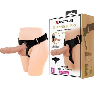 Pretty Love Universal-Harness-Hose mit Dildo Jerry Natur