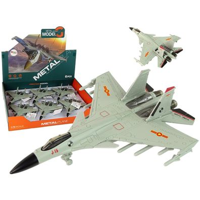 Lean Toys Graues Friktionsantrieb-Kampfflugzeug 1:72