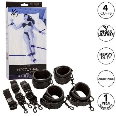Calexotics Bettfessel-Set mit verstellbaren Leder-Manschetten Schwarz