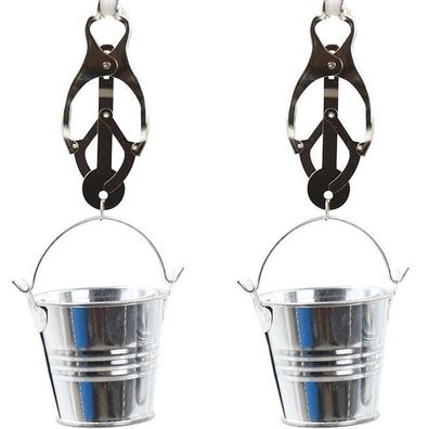 Ohmama Fetisch Nippelklemmen mit Eimer, nickelfrei