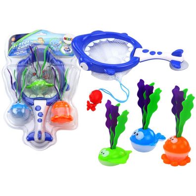 Leantoys Badespielzeug Siebkorb 2in1 Haifisch mit Algen