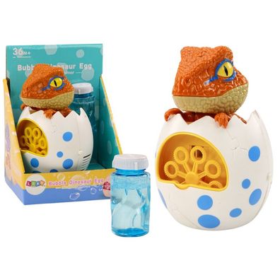 LeanToys Seifenblasenmaschine Dinosaurier im Ei mit Flüssigkeit