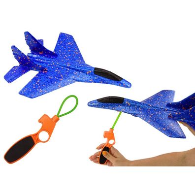 Leantoys Styropor-Kampfflugzeug mit blauem Katapultwerfer