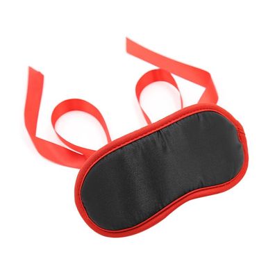 Ohmama Fetisch-Maske mit roten Kanten, schwarz