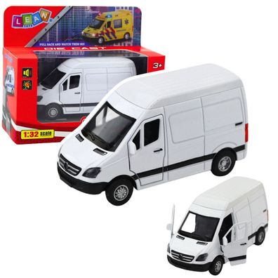 Lean Metall-Lkw Mit Rückfahrscheinwerfern Sound Weiß 1:32