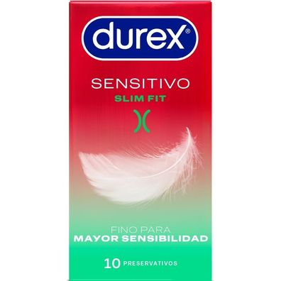 Durex Sensitive Soft Slim Fit Kondome, 10 Stück, Nennbreite 52,5 mm