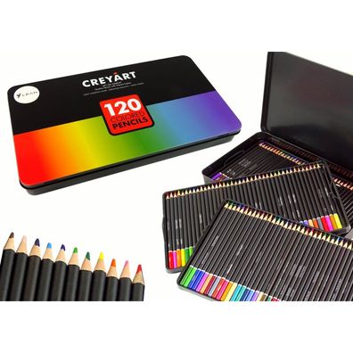 Leantoys Set mit 120 Künstlerkreiden, Metallhalter