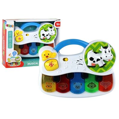 Lean Toys Kleines Klavier Für Kleinkinder Tiere Lichter Klänge