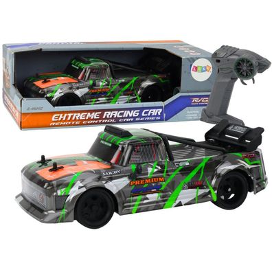 LeanToys Ferngesteuertes RC Auto 1:16 mit Gummireifen Drift Grau-Grün