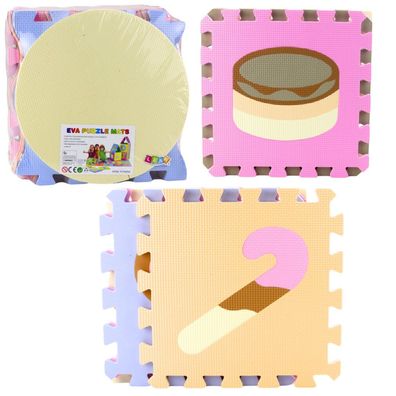 Weiche Puzzle-Lernmatte aus EVA-Schaumstoff, Pastelltiere, 16-tlg