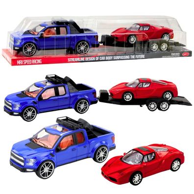 Geländewagen mit Abschleppwagen Sportwagen-Set