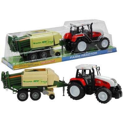 Leantoys Großer Traktor mit Anhänger Landmaschine 65 cm