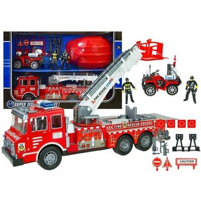 LeanToys Feuerwehr Spielset mit Helm und Feuerwehr-Quad
