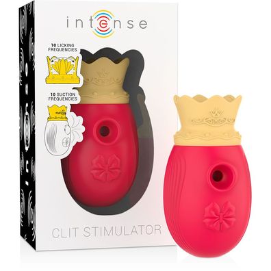 Intense Klitorisstimulator mit 10 Saug- und Leckmodi rot