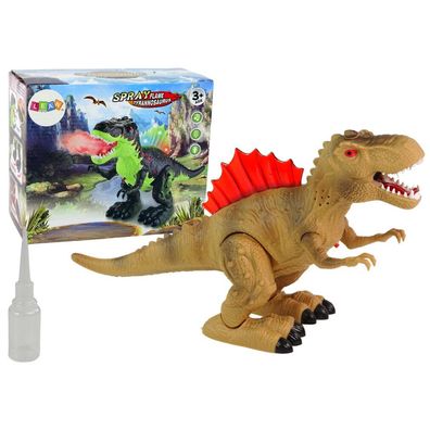 Leantoys Dinosaurier spuckt Feuer Dampf Lichter Batterie Braun