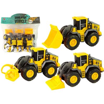 Lean Toys Baufahrzeug-Set 3 Modelle Gelb