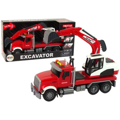 Lean Toys LKW mit Bagger Traktor Bagger Sound Lichter