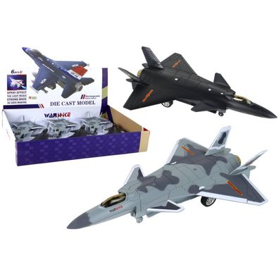 Lean Toys Modell eines Flugzeugs mit Reibungsantrieb, schwarz oder grau