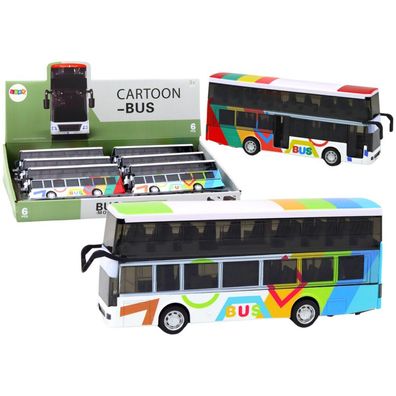 Leantoys Doppeldeckerbus mit Metallantrieb, bunten Lichtern und Sounds