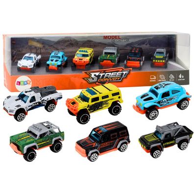 LeanToys Set Metall-Geländewagen 1:64 6 Stück