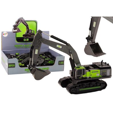 LeanToys Raupenbagger mit Metallschaufel 1:55 Schwarz-Grün