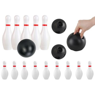 Leantoys Klassisches Geschicklichkeitsspiel mit zwei Kugeln und 10 Kegeln