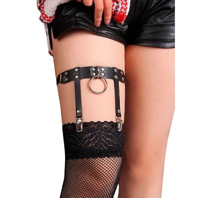 Subblime Verstellbare Punk-Strumpfhose aus Leder Schwarz