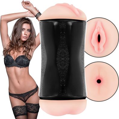 Jamyjob Doppel-Loch-Masturbator mit Vagina und Anus, TPE