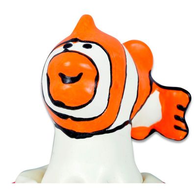 Condomerie Neuheitskondom handbemalt Fisch Orange