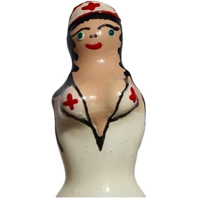 Condomerie handbemaltes Neuheitskondom Krankenschwester Blond