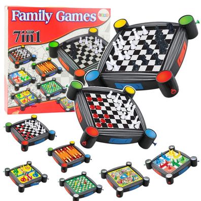 Brettspiele Gesellschaftsspiele 7 in 1 Schach Damespiel Schlangen und Leitern