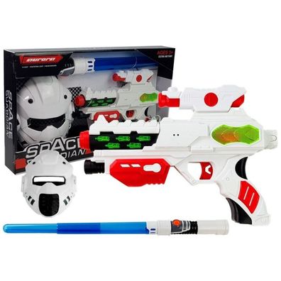 Lean Toys Weltraumlaserpistole mit Schwert und Maske