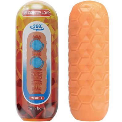 Pretty Love Twin Balls Masturbator mit inneren Kugeln orange