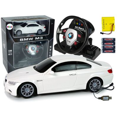Ferngesteuertes BMW M3 Weiß 2.4G Pilot Lenkrad 1:18 Sound Lights
