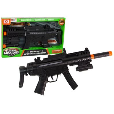 IMPORT Leantoys Großes Maschinengewehr mit Batterie Licht Sound Vibration