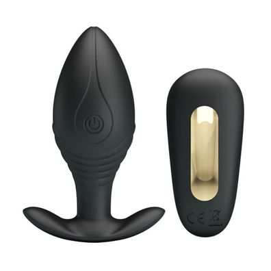 Pretty Love Analplug Regina mit Fernbedienung, 12 Vibrationsfunktionen, Schwarz