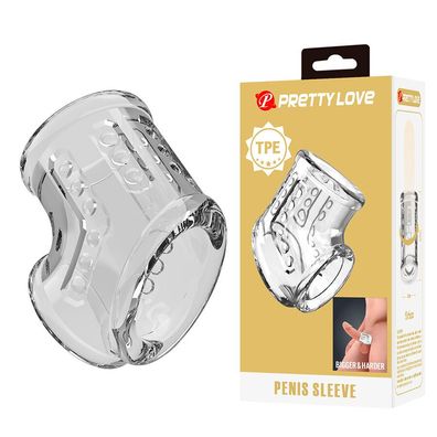 Pretty Love Kurze transparente Penishülle mit strukturierter Oberfläche