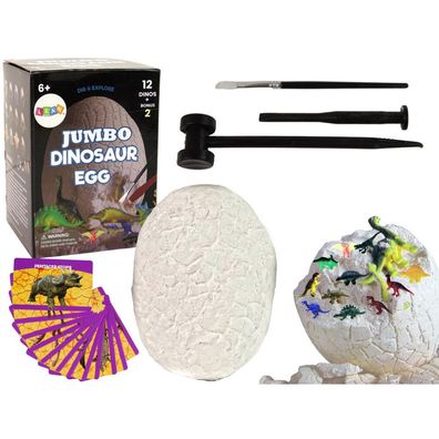 Leantoys Archäologie-Ausgrabungsset Riesen-Ei mit 12 Dinosaurierfiguren