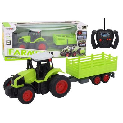 Leantoys Ferngesteuerter RC Traktor mit Anhänger 1:16 Grün
