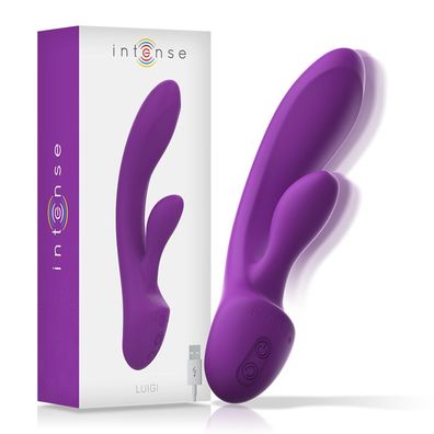 Intense Luigi Rabbit Vibrator mit Klitorisreizer aus flüssigem Silikon lila