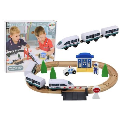 Leantoys Holzeisenbahn mit Zubehör