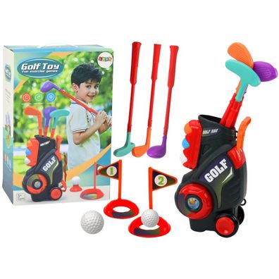 Leantoys Minigolf-Set für Kinder Trolley auf Rädern