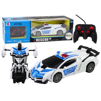 Leantoys R/C Polizeiauto 2in1 Auto Roboter Geräusche Licht