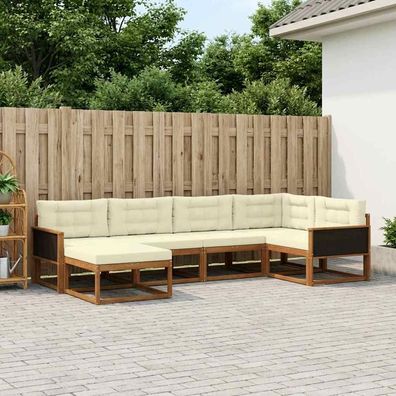 vidaXL Outdoor-Sofagarnitur 6 stk. Natur und Creme