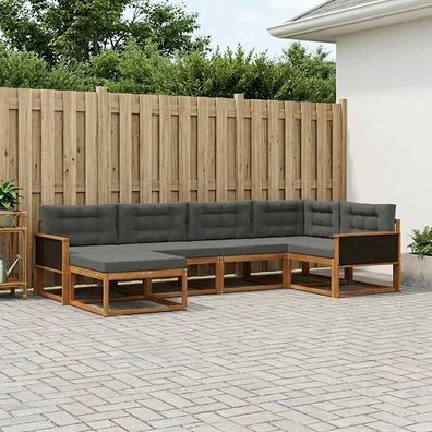 vidaXL Outdoor-Sofagarnitur 6 stk. Natur und Anthrazit