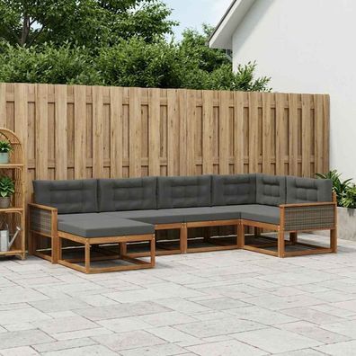vidaXL Outdoor-Sofagarnitur 6 stk. Natur und Anthrazit