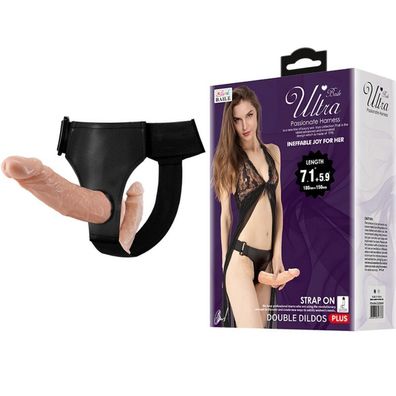 Baile Doppeldildo mit Harness Ultra Leidenschaftlich fleischfarben